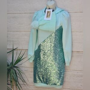 Emerald sundae girl dress w/beanie size XL (16) color mint